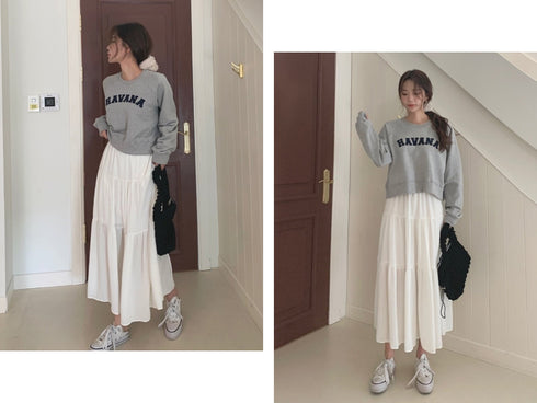 ロングティアードスカート